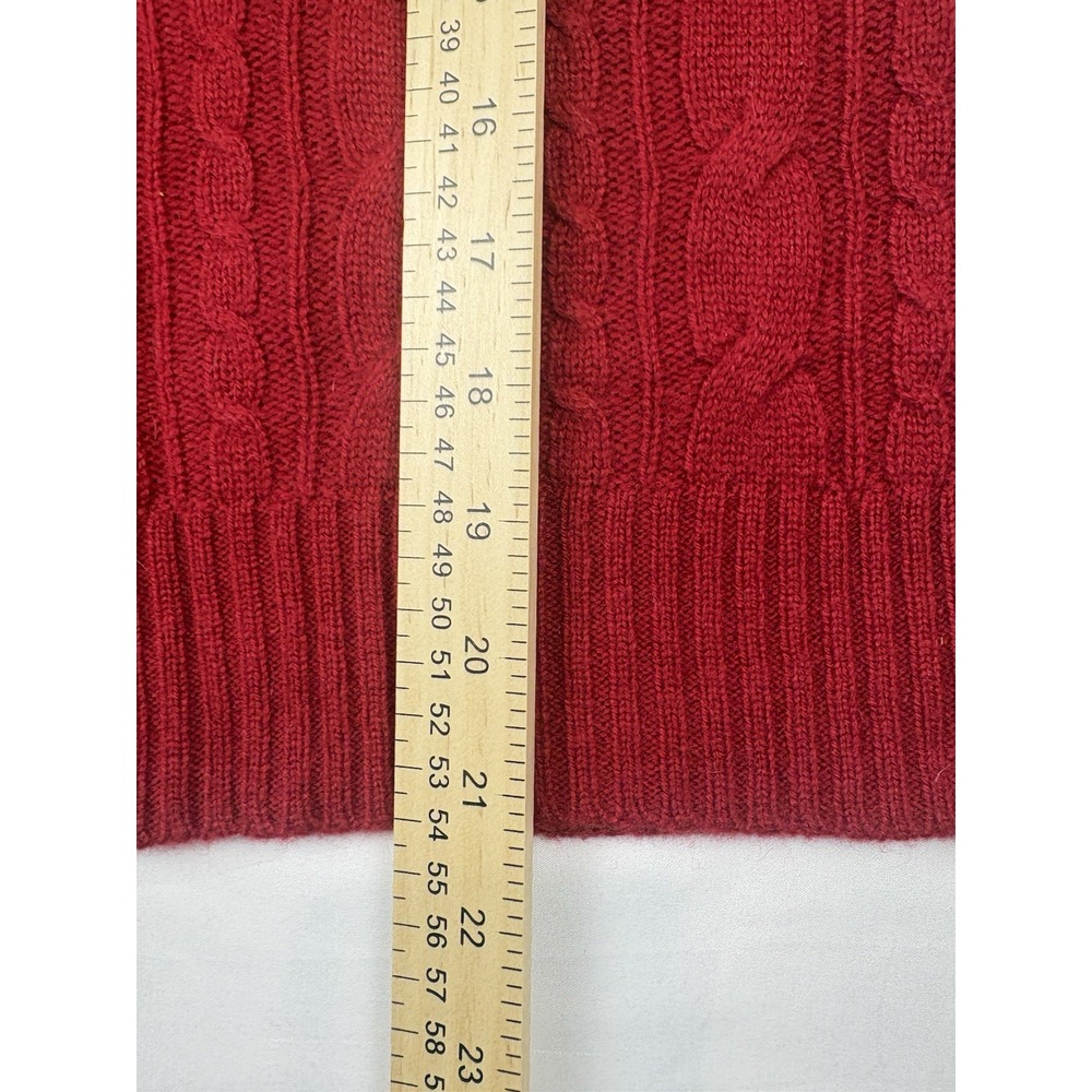 Keira 2ply 100% Cashmere Cable Knit Pullover Turtleneck Red, Women's Small - Picture 8 of 13